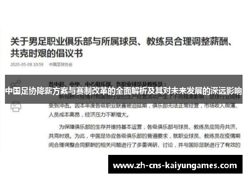 中国足协降薪方案与赛制改革的全面解析及其对未来发展的深远影响
